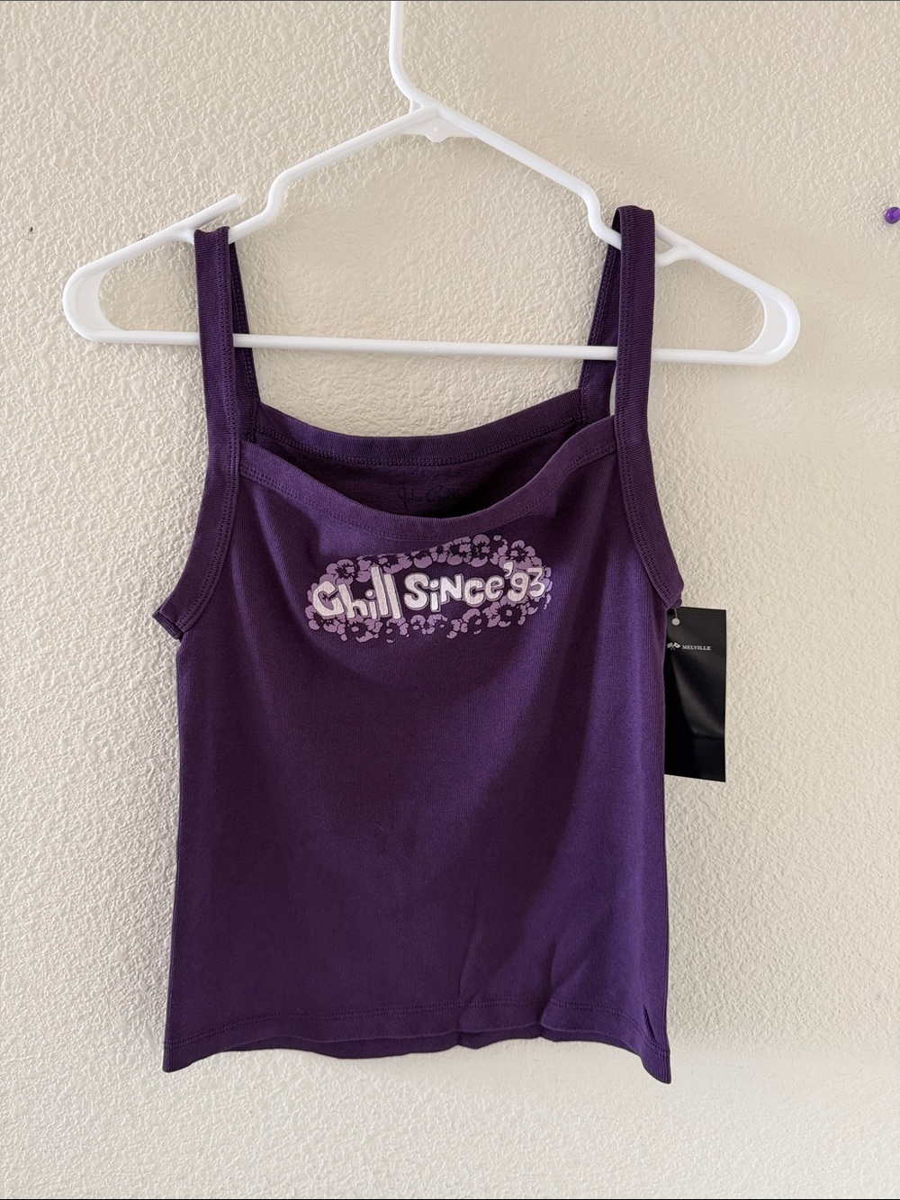 Brandy melville purple belle Chill Since 93 tank top